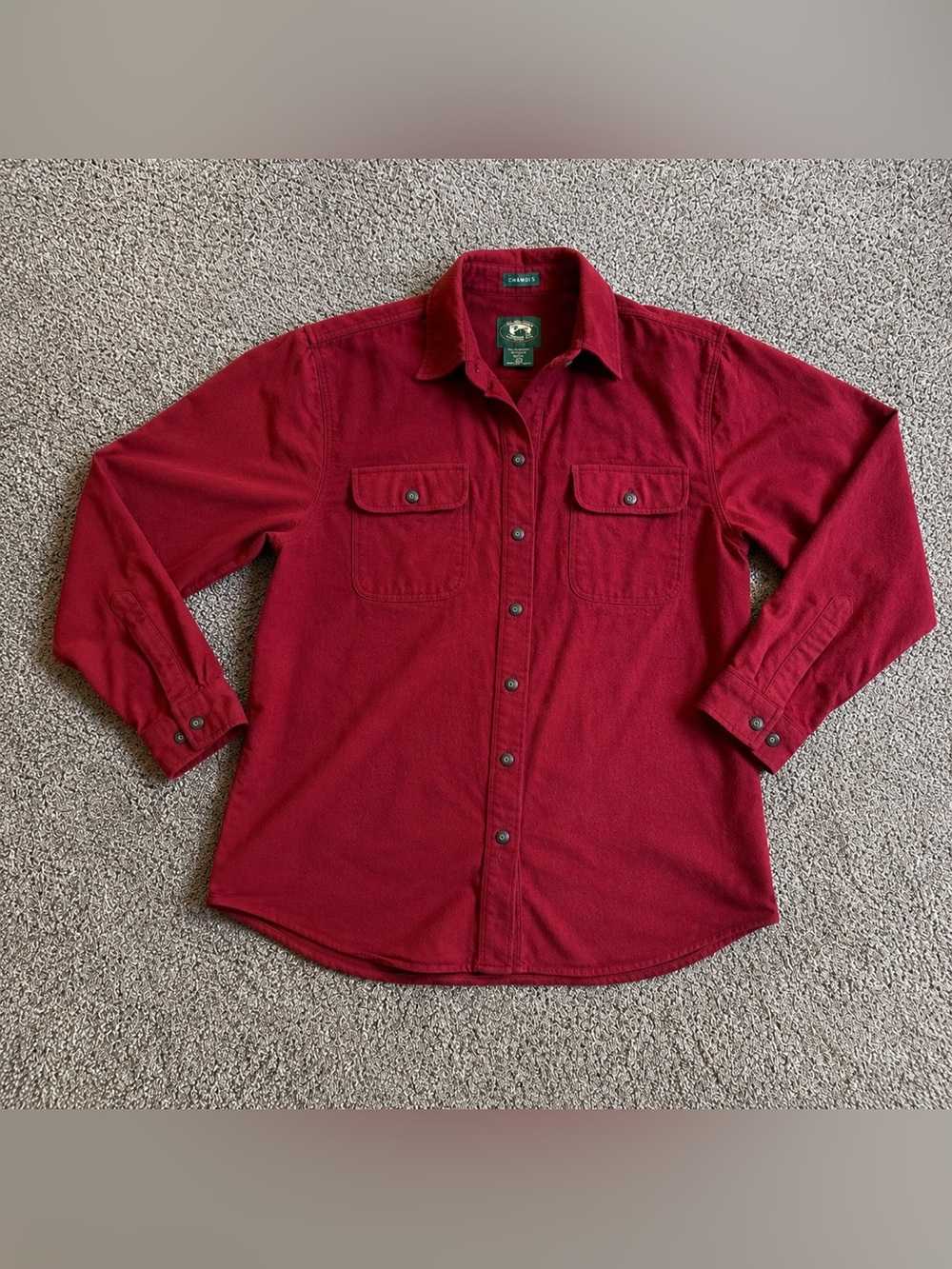 Men’s Vintage Stillwater Supply Co. red chamois flannel button-up shirt
